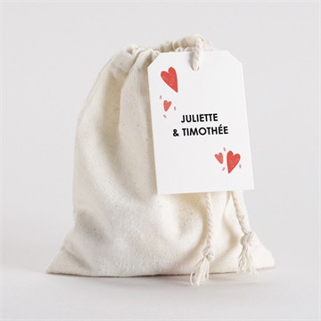 Pochon mariage  coeurs