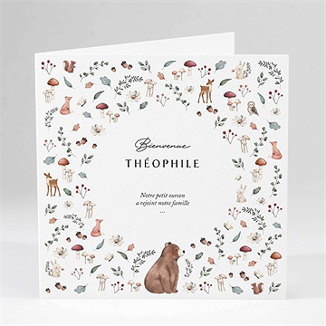 Faire-part naissance forêt d'automne