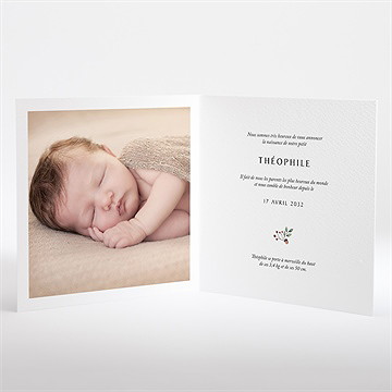 Faire-part naissance forêt d'automne - Intérieur du faire-part