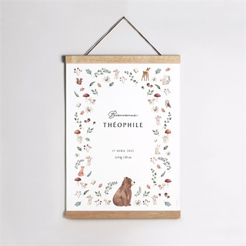 Affiche naissance forêt d'automne