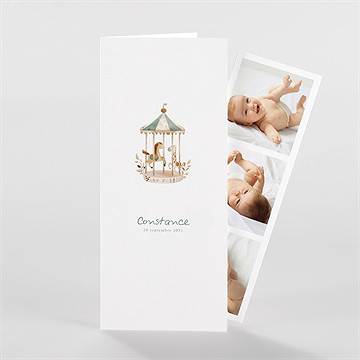 Faire-part naissance petit carrousel photomaton