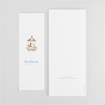 Faire-part naissance petit carrousel photomaton - Dos du faire-part