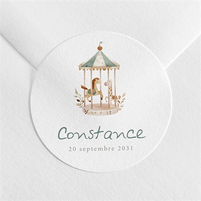 Sticker naissance petit carrousel