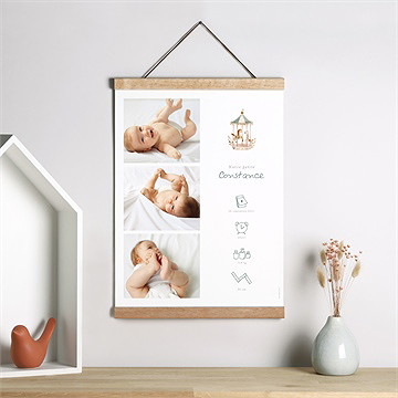 Affiche naissance petit carrousel - Mise en situation