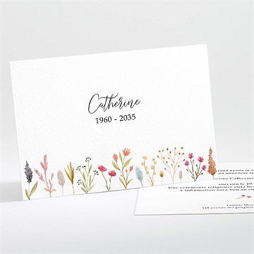 Faire-part décès délicates fleurs