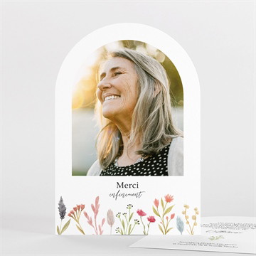 Remerciement décès délicates fleurs