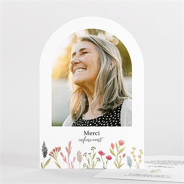 Remerciement décès délicates fleurs