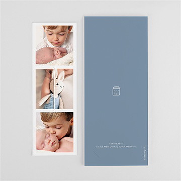 Faire-part naissance moderne et tendance fleur - Dos du faire-part