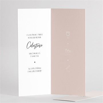 Faire-part naissance petit chéri fleur séchée - Détail du faire-part