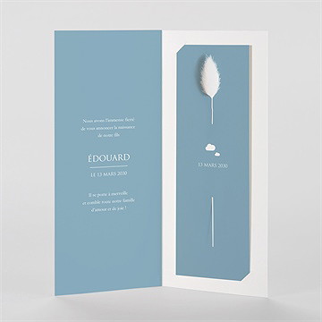 Faire-part naissance pictogrammes fleur séchée - Intérieur du faire-part