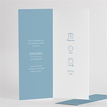 Faire-part naissance pictogrammes fleur séchée - Détail du faire-part