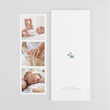 Faire-part naissance pictogrammes fleur séchée - Dos du faire-part