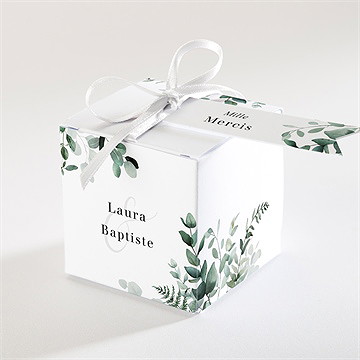 Boîte de dragées mariage végétal