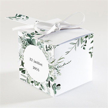Boîte de dragées mariage végétal - Dos de la boîte