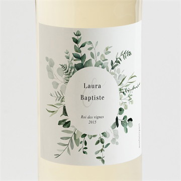 Etiquette de bouteille mariage végétal