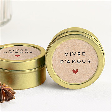 Bougie mariage champagne or