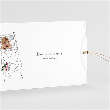 Faire-part mariage jolie devinette pochette duo