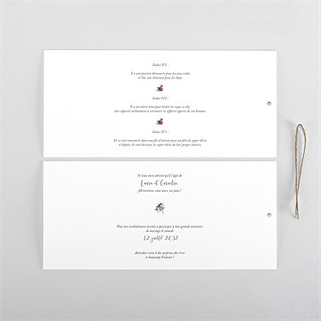 Faire-part mariage jolie devinette pochette duo - Cartes intérieures recto
