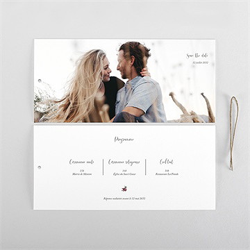 Faire-part mariage jolie devinette pochette duo - Cartes intérieures verso