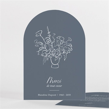 Remerciement décès bouquet floral