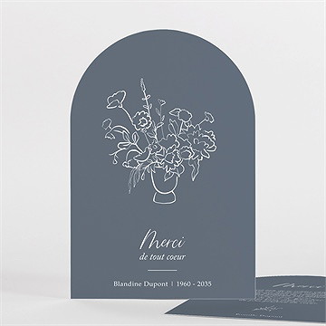 Remerciement décès bouquet floral