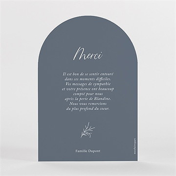 Remerciement décès bouquet floral - Dos du remerciement