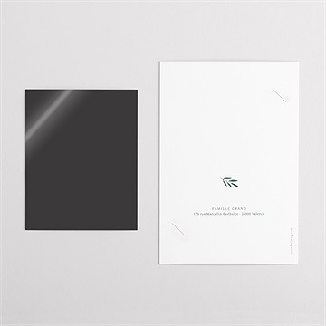 Faire-part de baptême jolie annonce champêtre duo - Dos du faire-part