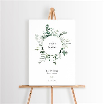 Panneau bienvenue végétal étiquette