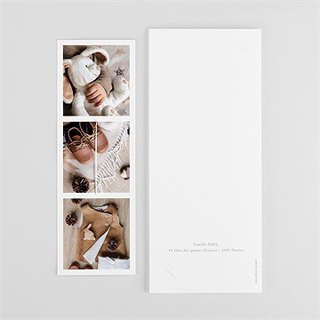 Faire-part de baptême l'eucalyptus fleur séchée - Dos du faire-part