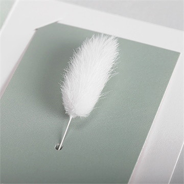 Faire-part de baptême l'eucalyptus fleur séchée - Vue zoomée