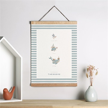 Affiche naissance animaux marins - Mise en situation