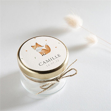 Sticker naissance fleurs et renard - Mise en situation