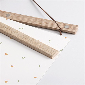 Affiche naissance fleurs et renard - Détail des supports en bois