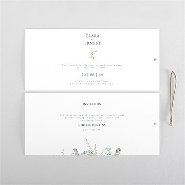 Faire-part mariage tendre murmure pochette duo - Cartes intérieures recto