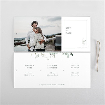 Faire-part mariage tendre murmure pochette duo - Cartes intérieures verso