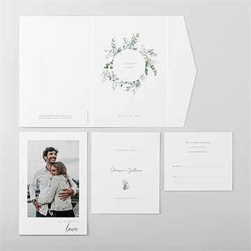 Faire-part mariage lyrisme pocketfold - Vue ensemble extérieur