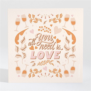 Carton d'invitation mariage hippie - Dos du carton