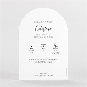 Faire-part de baptême pêle-mêle coeur arche - Dos du faire-part