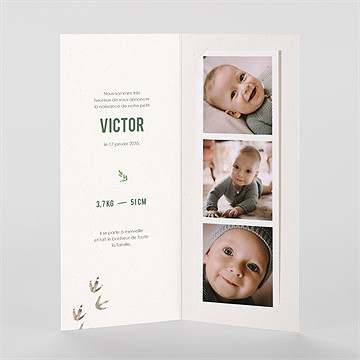 Faire-part naissance dinosaure - Intérieur du faire-part