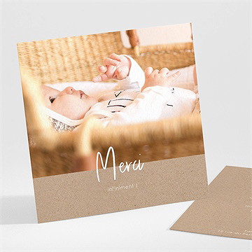 Remerciement naissance kraft garçon