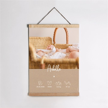 Affiche naissance kraft garçon