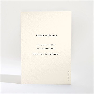 Carton d'invitation mariage exotique - Dos du carton