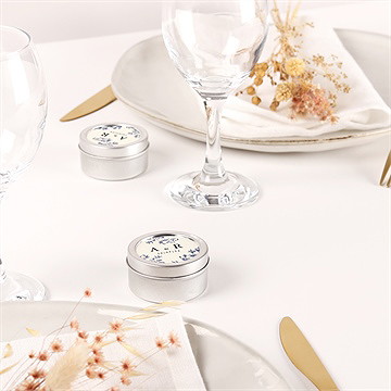 Bougie mariage exotique argent - Mise en situation