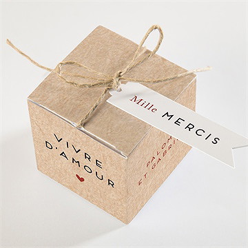 Boîte de dragées mariage champagne - Dessus de la boîte