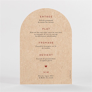 Menu mariage champagne - Dos du faire-part