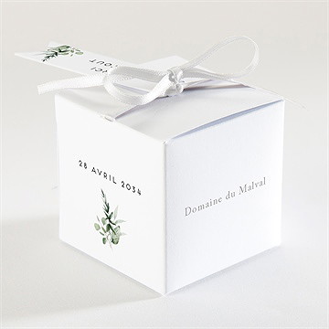 Boîte de dragées mariage amour elegant - Dos de la boîte