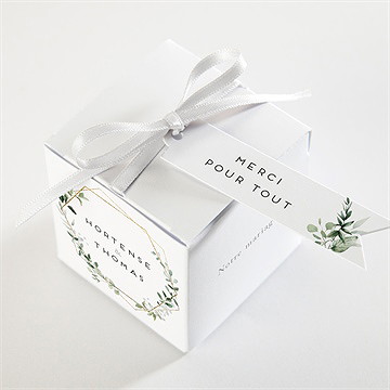 Boîte de dragées mariage amour elegant - Dessus de la boîte