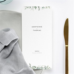 Menu mariage amour elegant