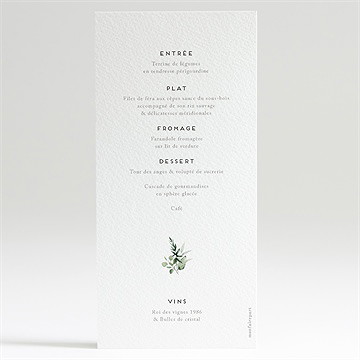 Menu mariage amour elegant - Dos du menu