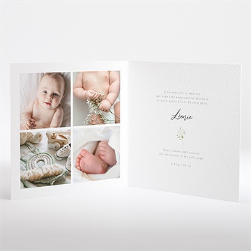 Faire-part naissance marguerite - Intérieur du faire-part